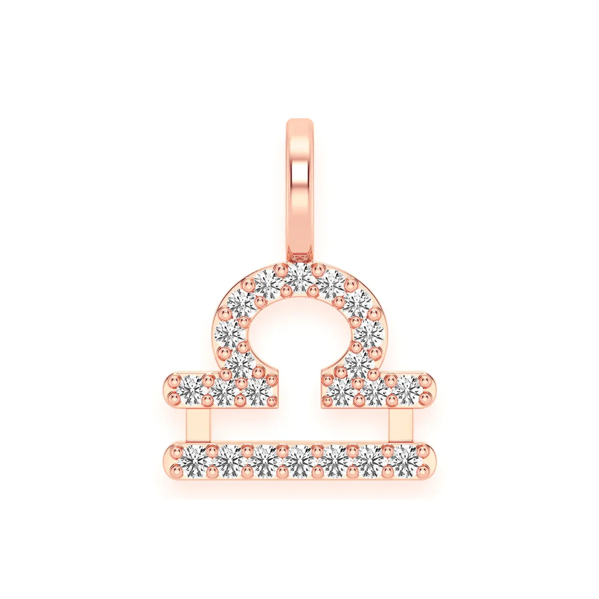 For Him Astrology Zodiac Diamond Pendant in Libra / Rose Gold / Natural Diamond – Pendant