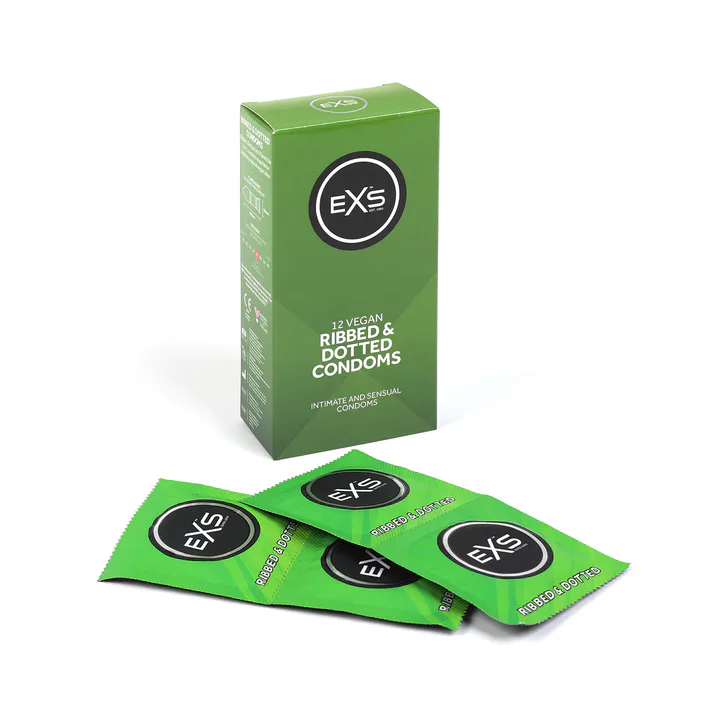 EXS Textured Condoms Ribbed & Dotted Vegan 12 Pack detail 3