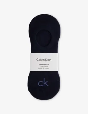 CALVIN KLEIN High-Cut Stretch-Cotton No-Show Socks - GREY MELANGE - 9-11 in WHITE – Mens | Underwear & socks | Socks | Trainer Socks