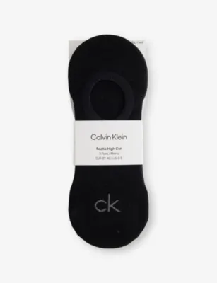CALVIN KLEIN High-Cut Stretch-Cotton No-Show Socks - GREY MELANGE - 9-11 in BLACK – Mens | Underwear & socks | Socks | Trainer Socks