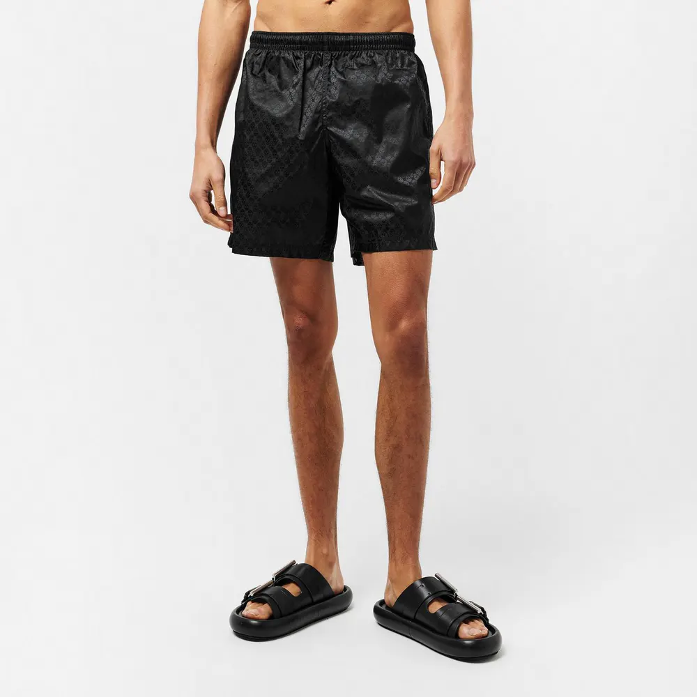 Alexander McQueen Men's Alex Repeat Quick Dry Trunk Fit Swim Shorts detail 3