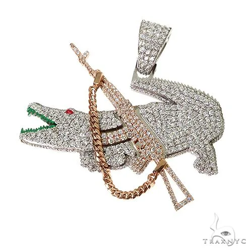 RINA - For Him CUSTOM Custom Made Alligator Diamond Pendant 67509 – Pendant