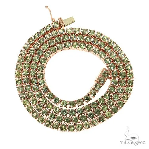 PIA - For Him GEMSTONES 20 Pointer Green Sapphire Tennis Chain 67608 in Rose – Chain