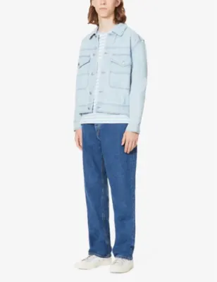 COMME DES GARCONS PLAY Heart-appliqué striped cotton-jersey top detail 3
