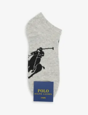 POLO RALPH LAUREN Logo-print pack of three cotton-blend socks