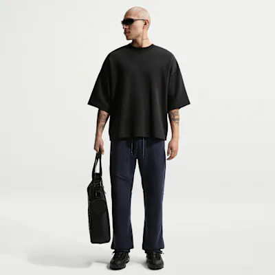 Nike Tech Men's Open-Hem Fleece Trousers - Obsidian/Black