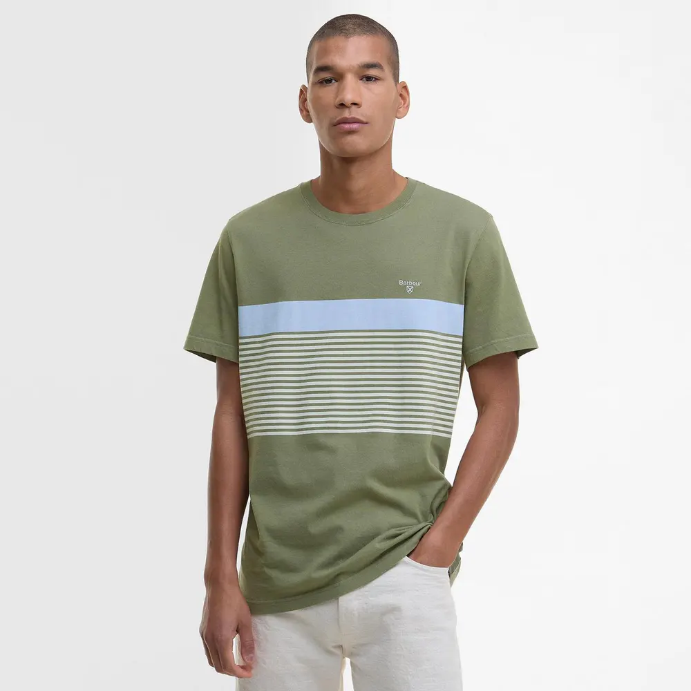 Barbour Men's Braeside T-Shirt in Light Moss GN15, additional product view 2