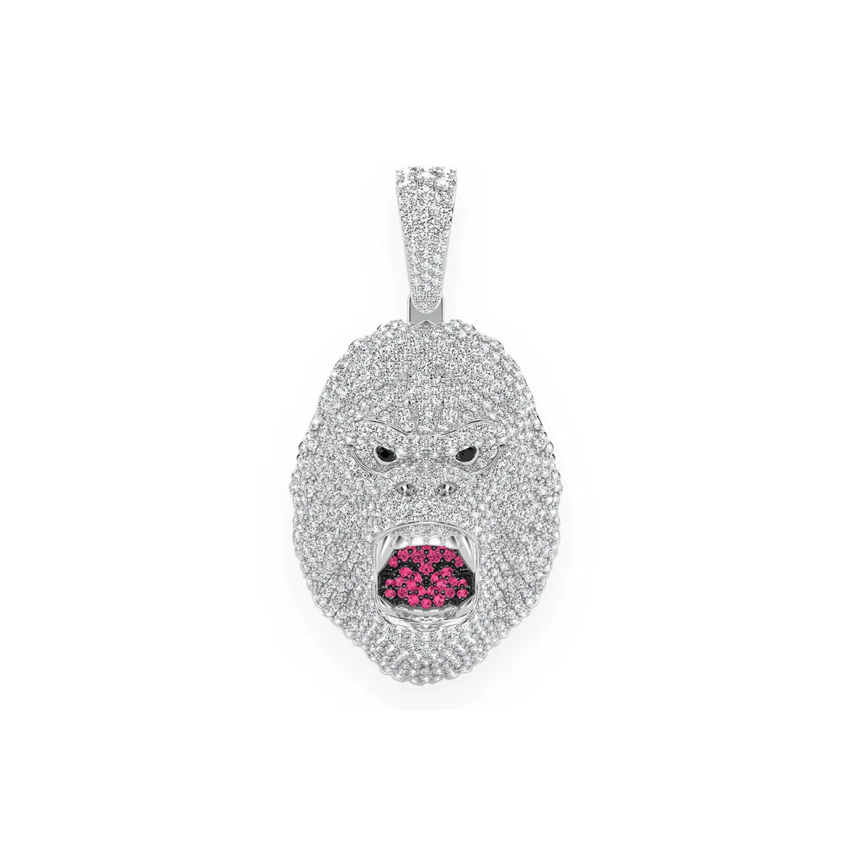 For Him Gorilla Diamond Pendant in White Gold – Pendant