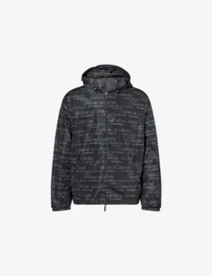 EMPORIO ARMANI Logo-Print Woven Blouson Jacket