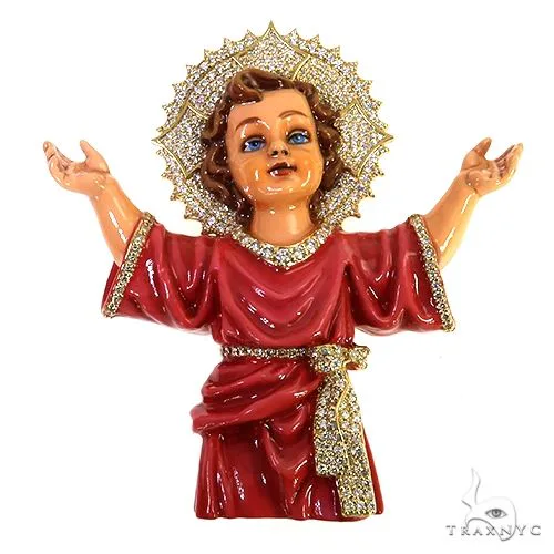 RINA - For Him CUSTOM Custom Made Nino Divino Enameled Diamond Jesus Pendant 67945 in Rose Gold – Pendant