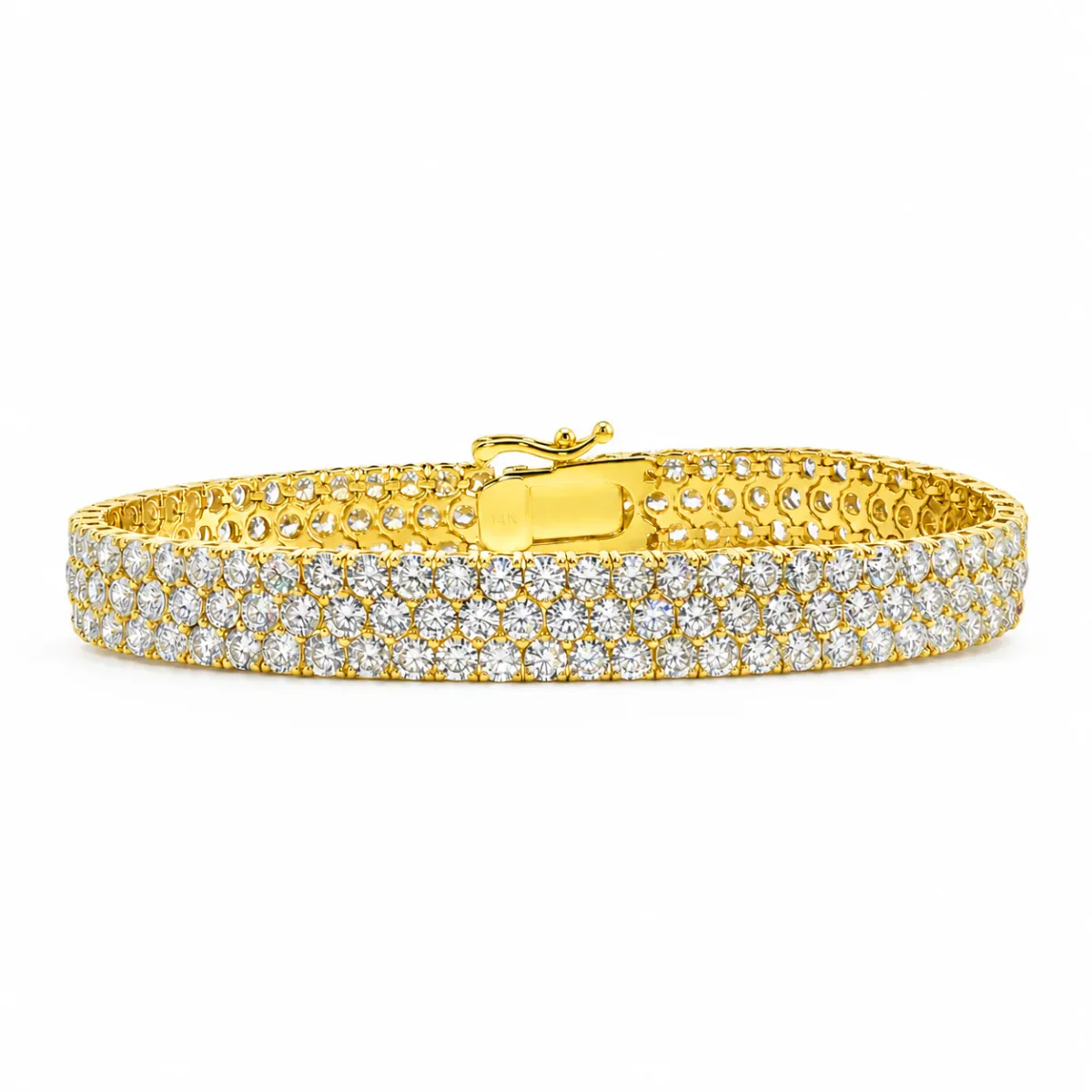 AHMED - MOON JEWELRY Three Row Diamond Tennis Bracelet 71692 in Rose Gold / 7 Inches – Bracelet