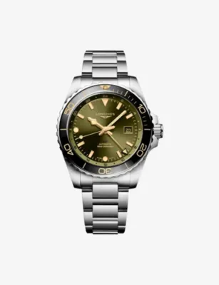 LONGINES L3.890.4.06.6 HydroConquest GMT 43mm Ceramic Bezel Stainless-Steel Automatic Watch in STAINLESS STEEL – Jewellery & Watches | Mens luxury watches
