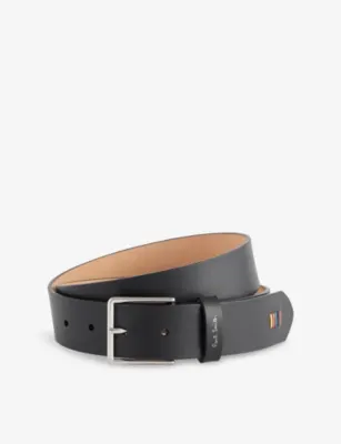 PAUL SMITH Branded Rainbow-Stitch Leather Belt - 32