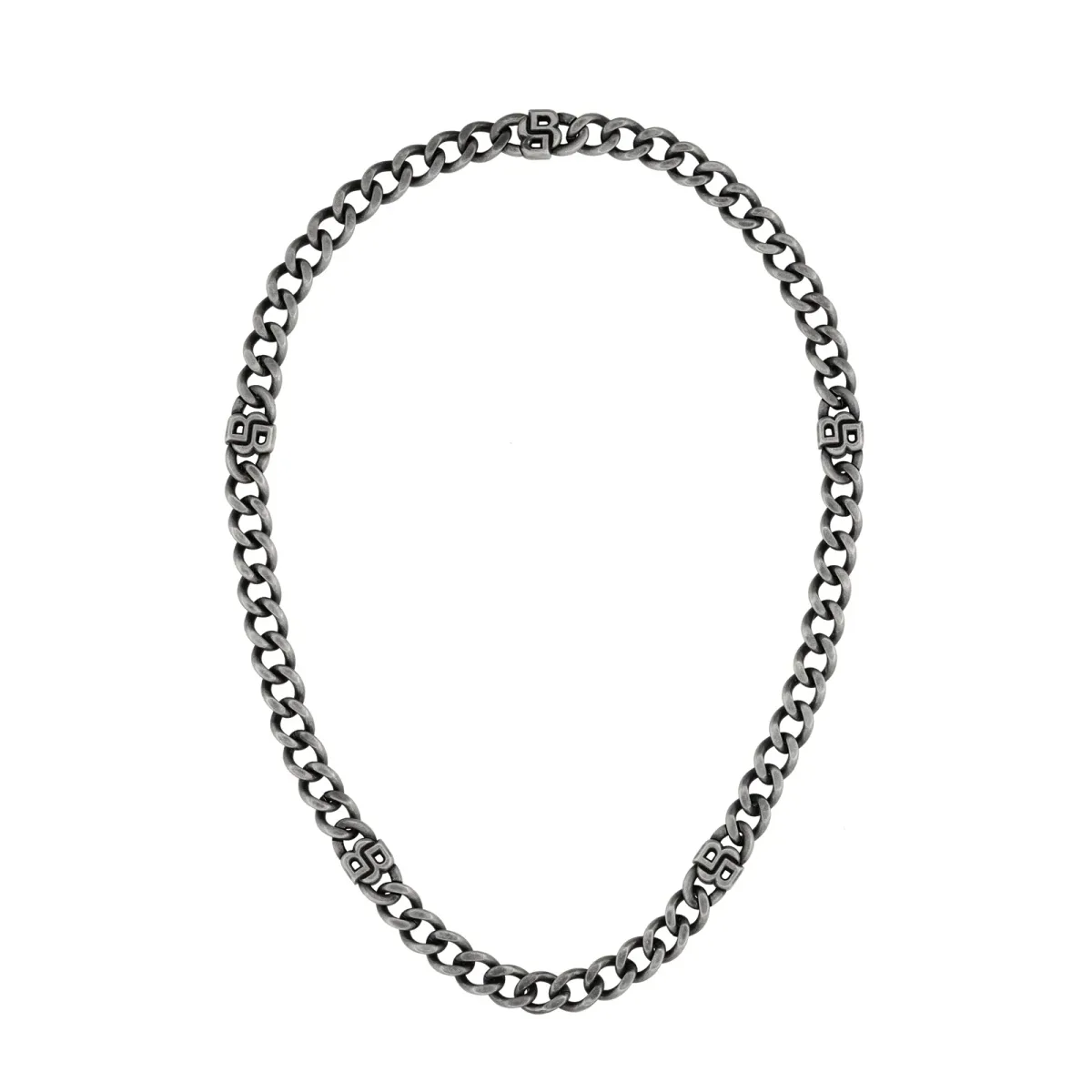 BOSS Gents BOSS Double B Black Stainless Steel Link Necklace