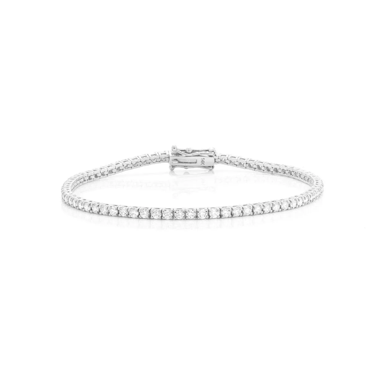 For Him Prong Diamond Tennis Bracelet in 4pt / 3.75ctw / White Gold / 7" – Bracelet