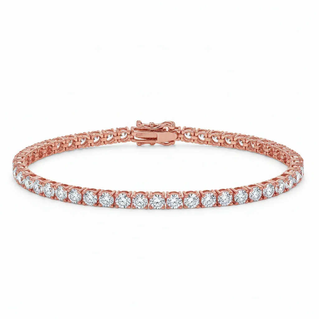 AHMED - MOON JEWELRY 12 Pt Lab Diamond Tennis Bracelet 71689 in Rose Gold / 7 Inches – Bracelet