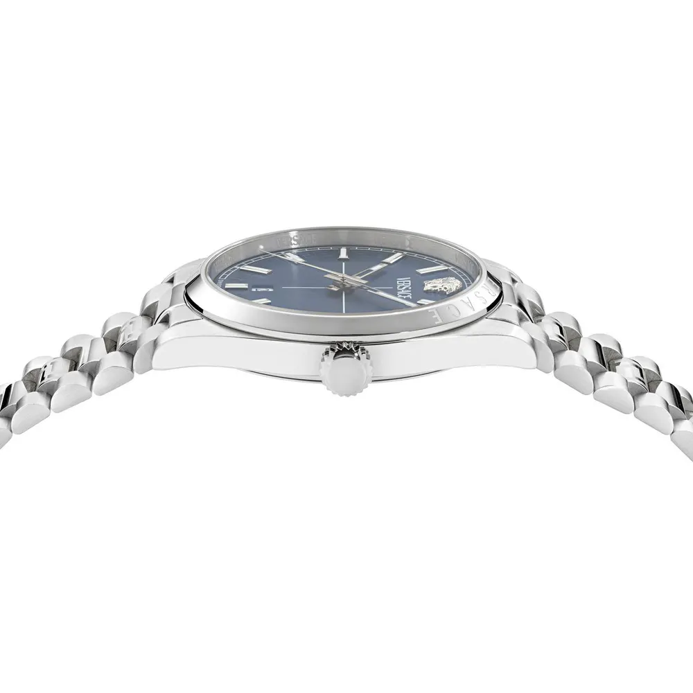 Versace Men's Millennium Quartz Analogue Watch in Blue/Silver, additional product view 2