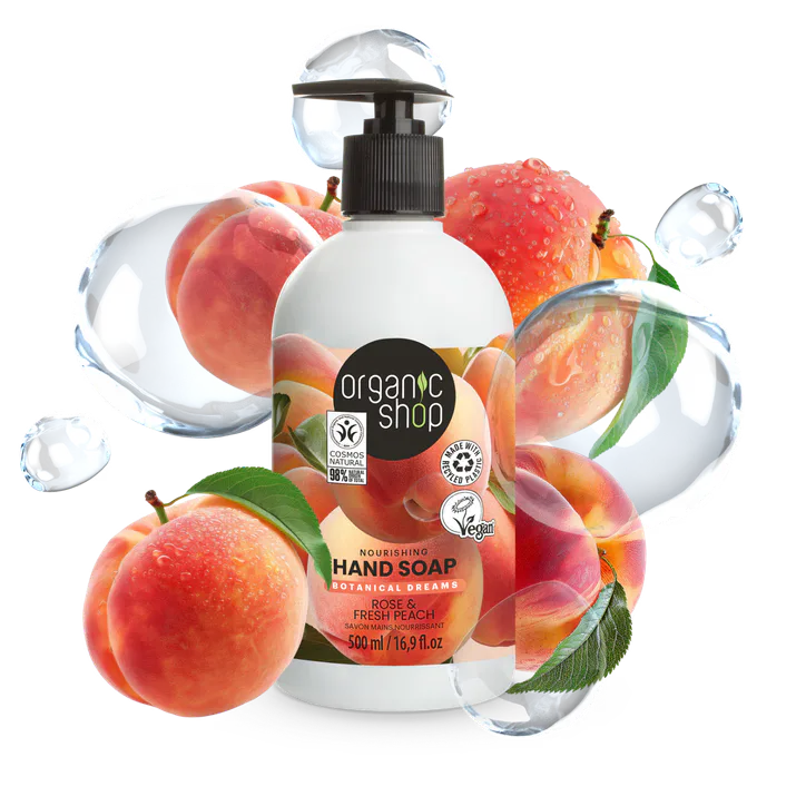 Organic Shop Nourishing Hand Soap Rose & Peach 500ml detail 2