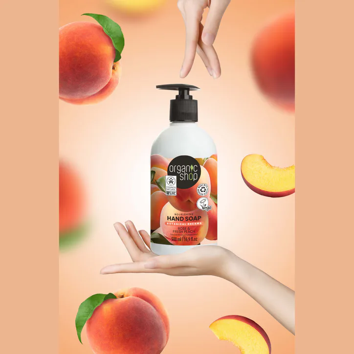 Organic Shop Nourishing Hand Soap Rose & Peach 500ml detail 3