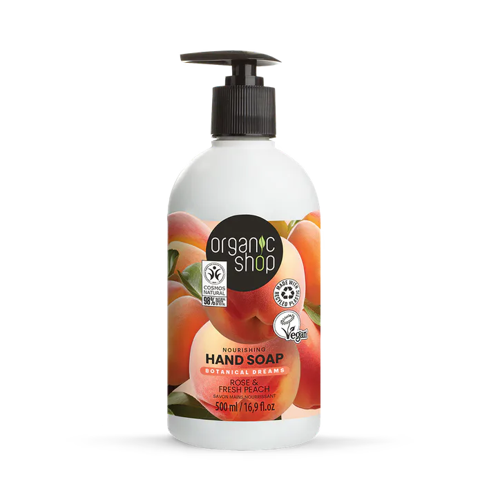 Organic Shop Nourishing Hand Soap Rose & Peach 500ml
