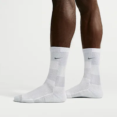 Nike Everyday Elevated Crew Socks (1 Pair) - White/Photon Dust/Light Smoke Grey/Smoke Grey