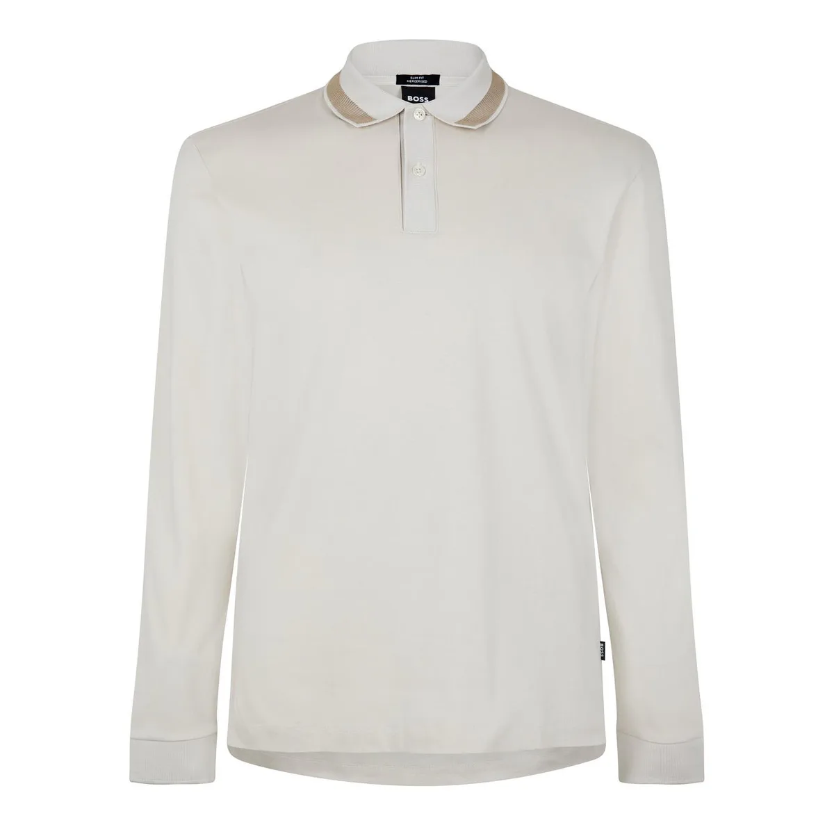 Boss Men's H-Pleins 199 Black Long Sleeve Polo Shirt