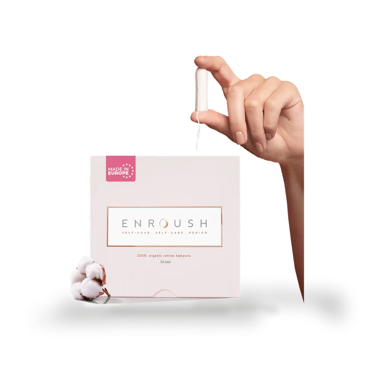 ENROUSH 100% Organic Cotton Tampons – 16 Tampons – Mini