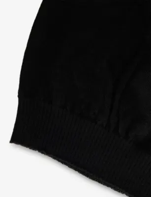 RICK OWENS Domed Knitted Wool Beanie Hat detail 2