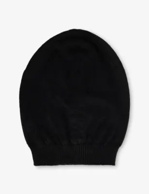 RICK OWENS Domed Knitted Wool Beanie Hat detail 3