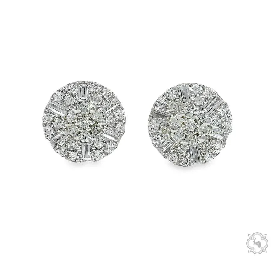 ANNA - UNITED 18K Gold Round Diamond Earrings 66807 in White Gold – Earrings