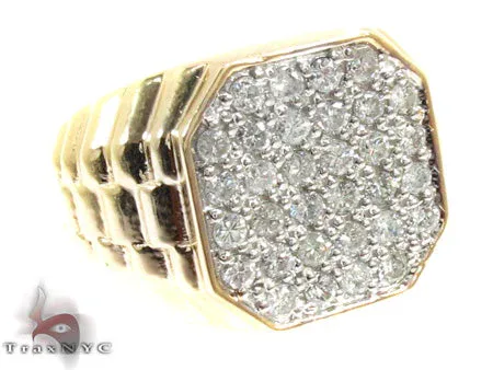 RINA - For Him FACTORY Mens Yellow Gold Diamond Ring 20657 in Rose Gold / 8 – Ring
