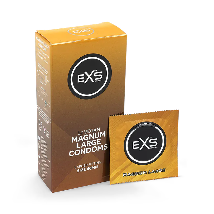 EXS Magnum 60mm Large Condoms Large Size Vegan 12 Pack