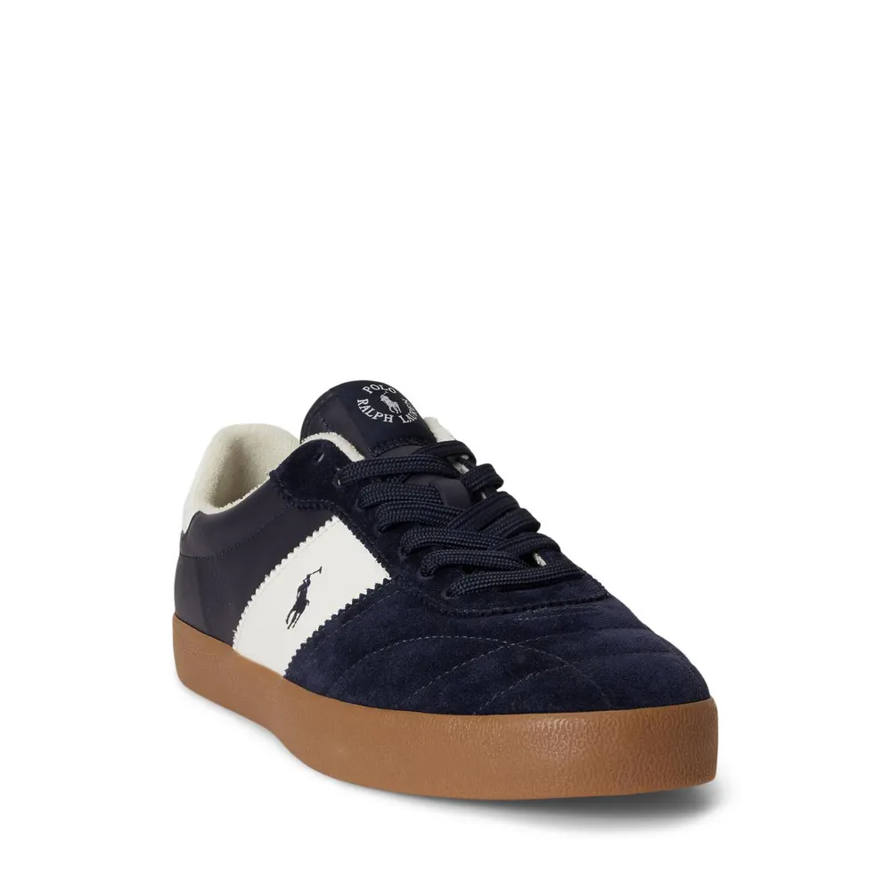 Polo Ralph Lauren Men's Court Vulc Leather Low-Top Trainers detail 2