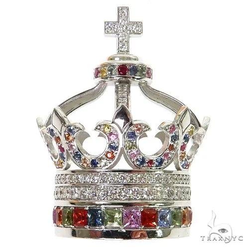 RINA - For Him DISCORD MAX Multi Color Sapphire and Diamond Crown Pendant 68895 in Rose Gold – Pendant