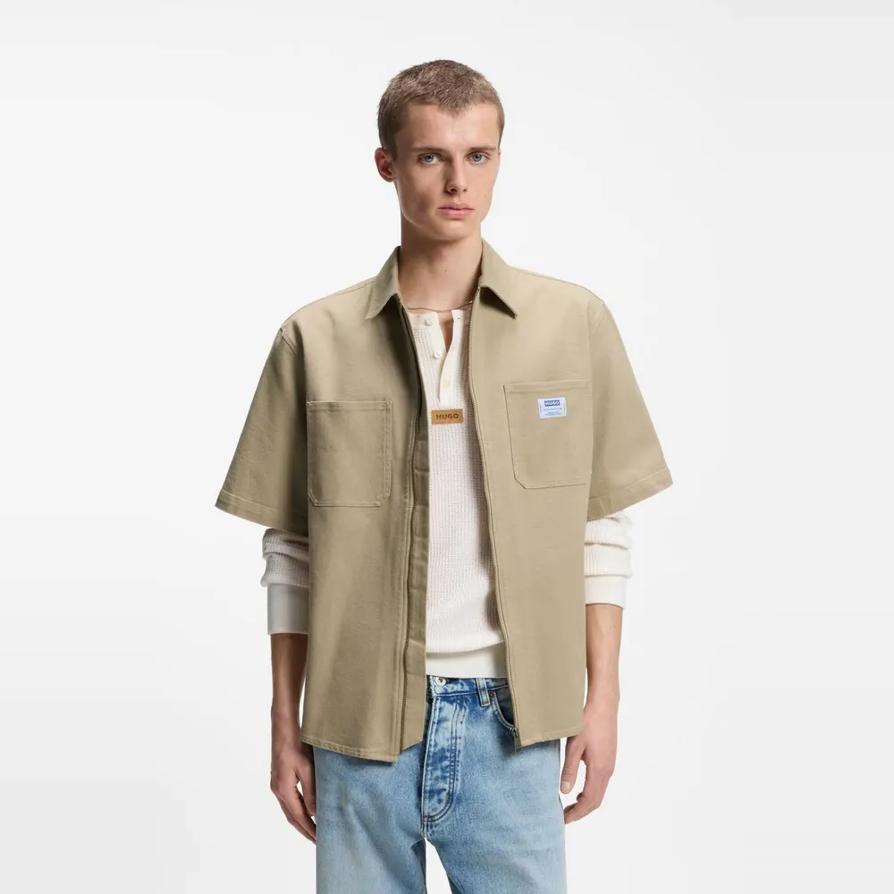 Hugo Men's Overshirt in Beige 269, additional product view 2