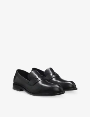 BOSS Branded Metal Trim Leather Loafers - EUR 41.5 / 7.5 UK MEN detail 3