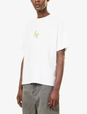 NOT BORING Boredome Evac Graphic-Print Cotton T-Shirt detail 3