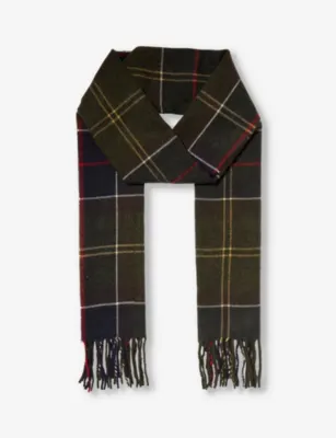 BARBOUR Galingale tartan-pattern knitted scarf
