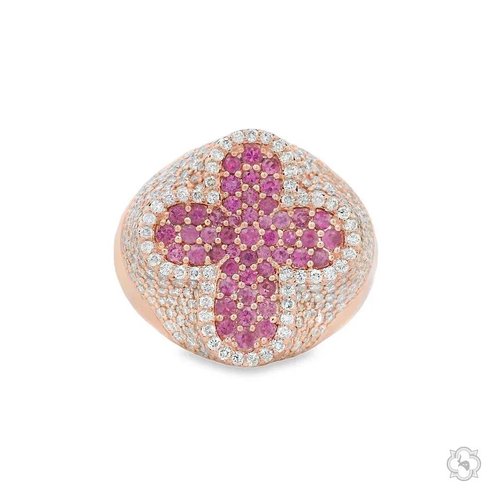 ANNA - CONSCIOUS DIAMONDS Sapphire Cross Diamond Ring 70419 in Yellow Gold / 11 – Ring