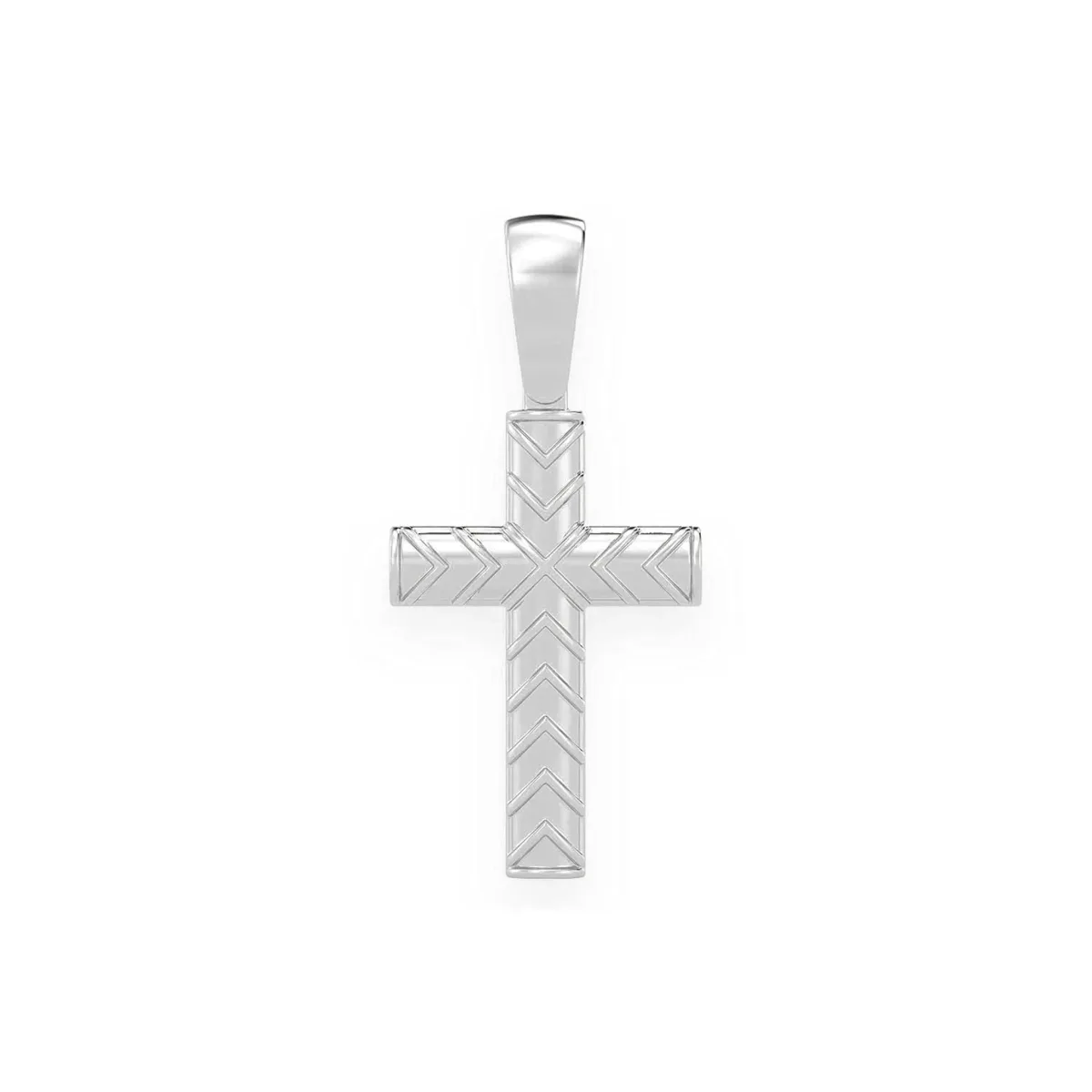 For Him X Design Cross Pendant in Plain / White Gold – Pendant