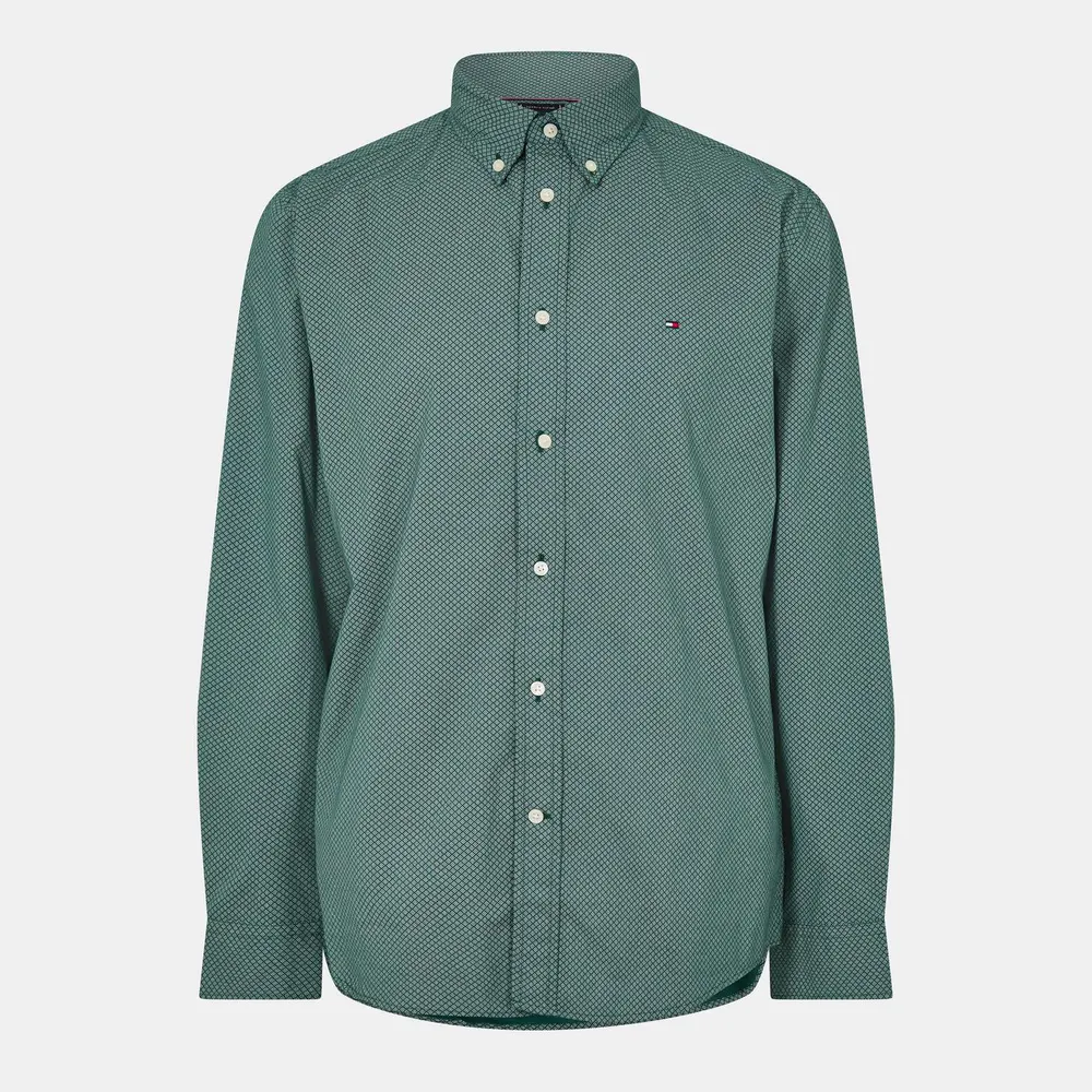 Tommy Hilfiger Men's Long-Sleeve Poplin Print Patterned Shirt