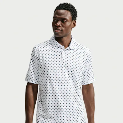 Nike Par Men's Dri-FIT Printed Golf Polo - White