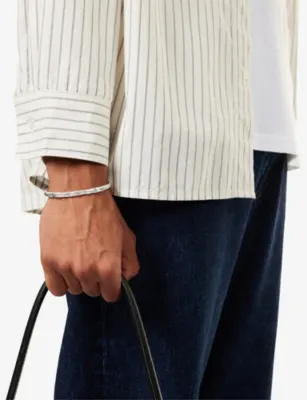 TWOJEYS Organic Silver-Plated Brass Bangle detail 2