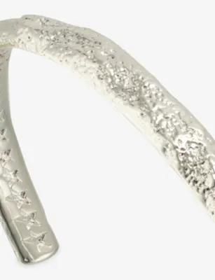TWOJEYS Organic Silver-Plated Brass Bangle detail 3