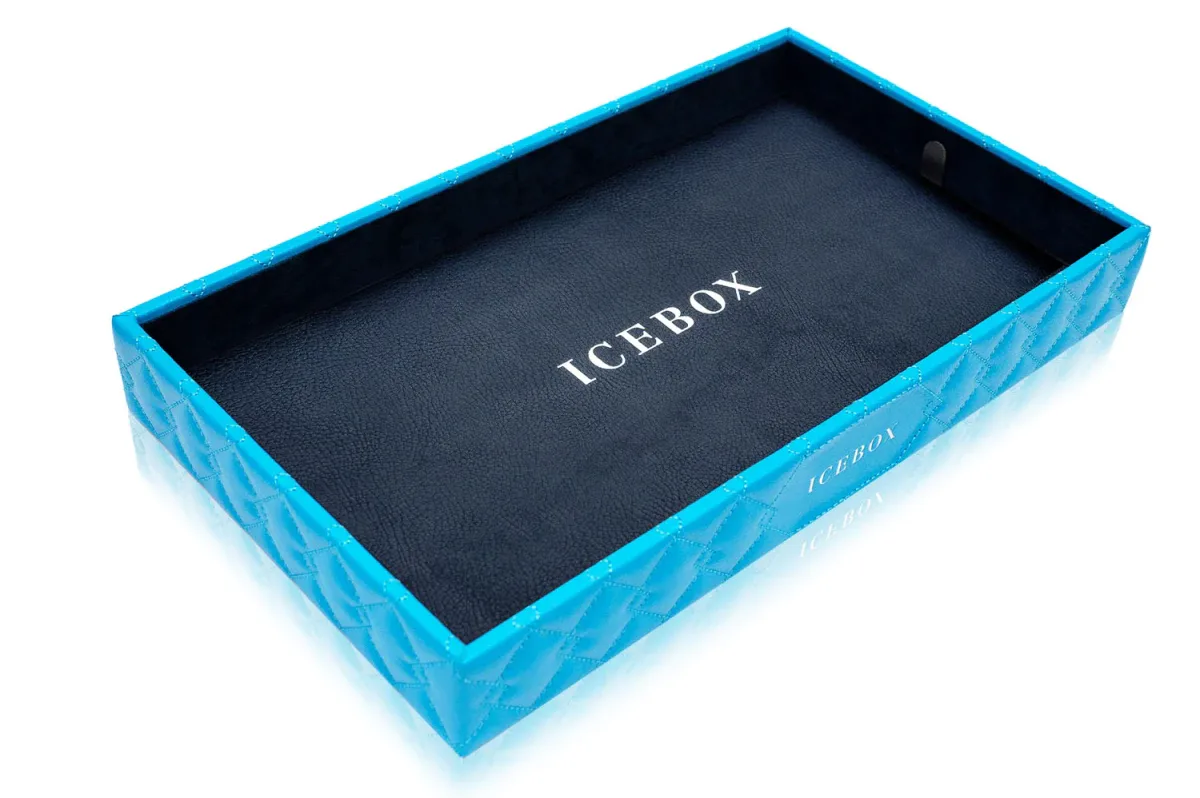 For Him 2-Inch Leather Vault Tray in Blue – Storage