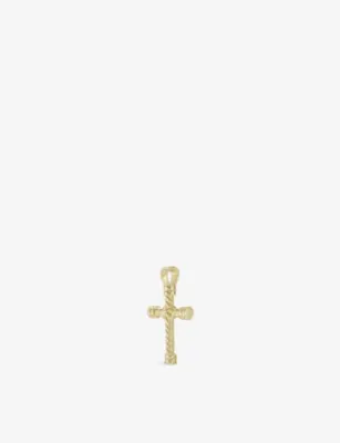 GLD Rope Cross 18ct Gold-Plated Diamond Pendant detail 3