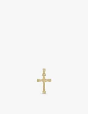 GLD Rope Cross 18ct Gold-Plated Diamond Pendant