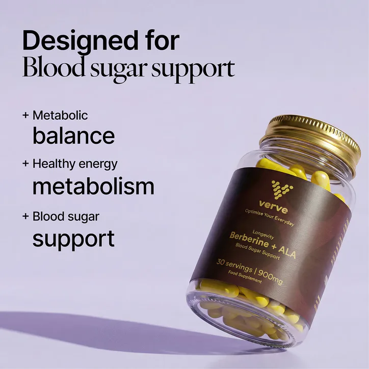 Verve Berberine 300mg + ALA 600mg - Longevity & Blood Sugar Support - 30 Servings detail 2