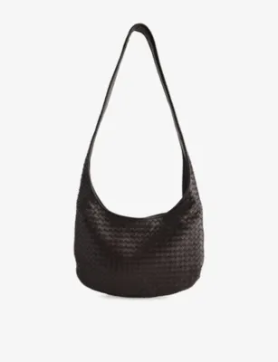 BOTTEGA VENETA Veneto Intrecciato-Weave Leather Cross-Body Bag