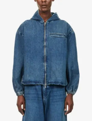 SEVENTH Orb Boxy-Fit Denim Jacket in Clouded Indigo, additional product view 3